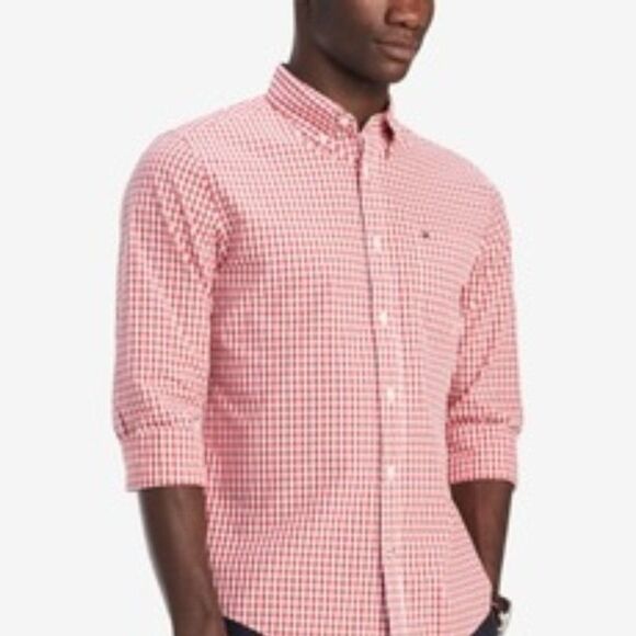 TOMMY Hilfiger Classic Fit Twain Check Dress Shirt - Picture 5 of 5